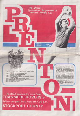 Tranmere Rovers v Stockport County Match Programme 1979-08-31